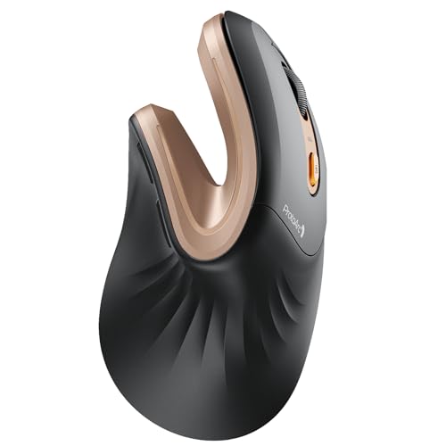 Image of ProtoArc EM11 NL Wireless Ergonomic Mouse, Rechargeable, Black Gold