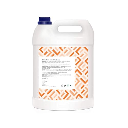 Amazon Brand - Solimo Handwash Liquid Refill Can | 5 Litre | Antibacterial Germ-Protect | Advanced Disinfection Formula| pH Balanced