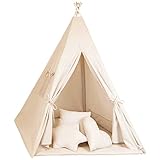 Die 15 beliebtesten Tipi-Zelte für Kinder Tipi Zelt für Kinder Spielzelt Tippi Kinderzelt Kinderzimmer Teepee Wigwam Indianerzelt Outdoor Indoor Modell 2 mit Spielmatte und 3 Kissen