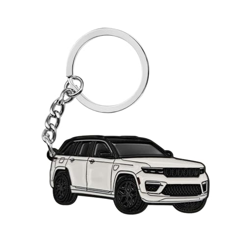 Image of Double-Sided Car Keychain Compatible with Grand Cherokee,Metal Key Chain,For Grand Cherokee Accessories,Enamel Keychain