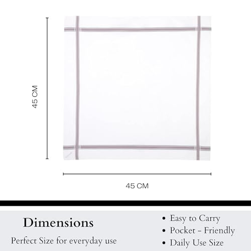 Image of BODYCARE Premium Cotton Handkerchief for Men (Set of 3) with Box | 100% Soft Cotton Hanky | Stylish Rumal for Boys & Men | Daily & Formal Use