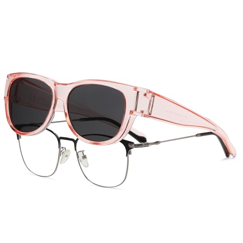 Image of HAOLOTA Sunglasses that Fit-Over Glasses Women Polarized, Trendy Cat Eye Sunglasses Wear Over Glasses, UV Protection