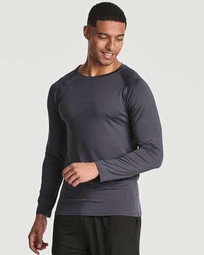 Image of Real Essentials 4 Pack: Men's Compression Long-Sleeve T-Shirt Athletic Cold Weather Baselayer (Available in Big & Tall)