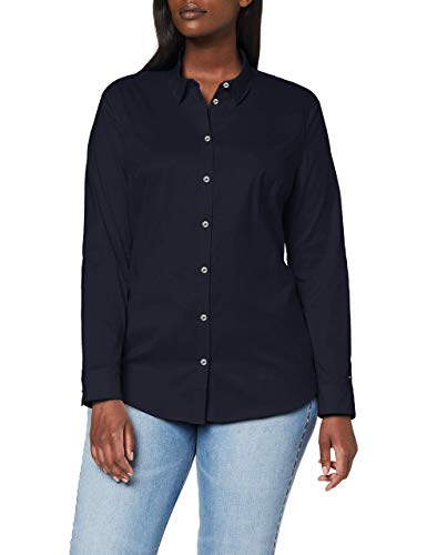 Tommy Hilfiger Damen Bluse, Slim Fit, Midnight, 42