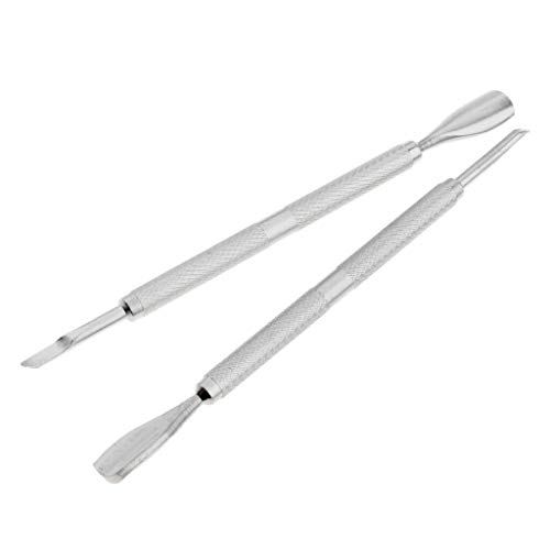 Generic 2Pcs Stainless Cuticle Nail Pusher Spoon Remover Manicure Pedicure Care Tool
