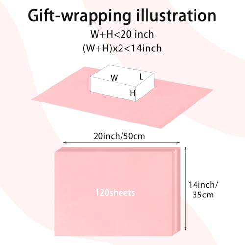 Image of 120 Sheets 20 inchX14 inch Light Pink Tissue Paper for Gift Bags Wrapping, Art Tissue Paper Bulk for Holiday Birthday Party Crafts Decoration (Light Pink)