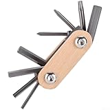 Kit de herramientas de reparación de bicicletas plegable compacto con 8 funciones y llaves hexagonales para ciclismo de montaña y carretera