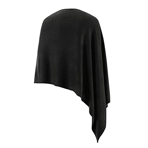 Fomolom Women Ponchos Sweater Versatile Lightweight Solid Knitted Shawl Wrap Scarf Cape Accessories for Womens3