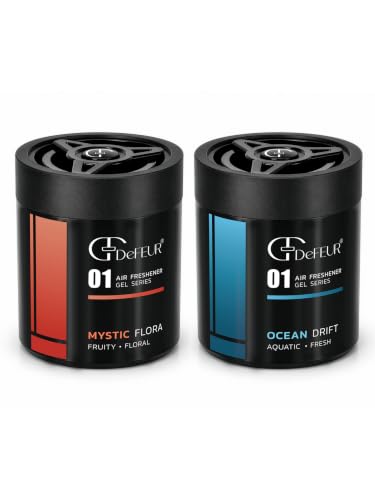 Image of Ocean Drift & Mystic Flora Gel Car Perfume | 140g Leakproof Air Freshener | Ocean Scent Car Perfume | Long-Lasting 35 Days | Premium Car Accessories | Floral Car freshener | Pack of 2