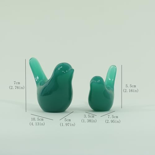 Figura Decorativa Estatua de Pájaro Moderno Verde miniatura 2
