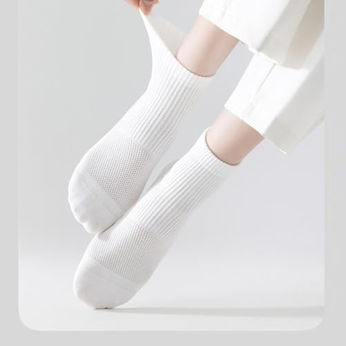 جوارب قطنية متوسطة الطول مضادة للبكتيريا وماصة للرطوبة وجيدة التهوية بدون درزات عند الأصابع للنساء من زولي® (عبوة من 6 أزواج) - مزيج من الرمادي الفاتح وبينك وأزرق سماوي ولافندر وأخضر مينت وأصفر كريمي