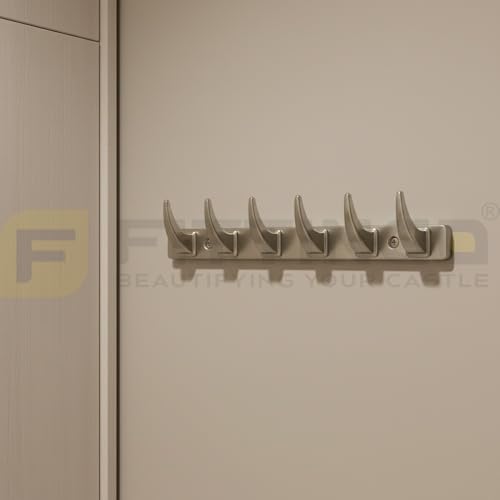 Image of 6 Hook Stylish Clothes Hanger for Wall /Clothes Hanging Hooks for Door /Wall Mounted Hanger for Clothes (CP with Satin) Pack of 1-| 3 Years Warranty |
