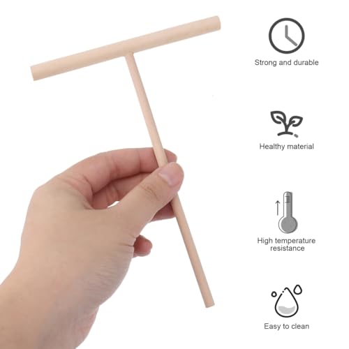 Garneck 2 Stk Holz-Crêpe-Teig Crepes Zubehör Pfannkuchen Teigverteiler Werkzeug zum Verteilen von Pfannkuchen Krepp-Utensil nicht Pfannkuchenverteiler Küchenutensilien aus Holz Hölzern