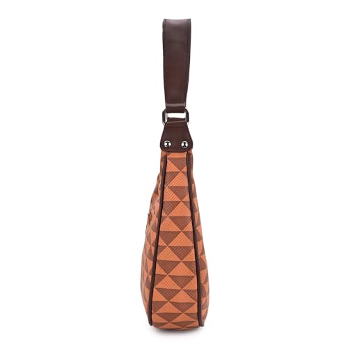 Image of K London Women's Vegan Leather Half Moon Bag | Stylish Black Shoulder Hobo | Compact Baguette Purse for Office, Casual, Party & Travel Use