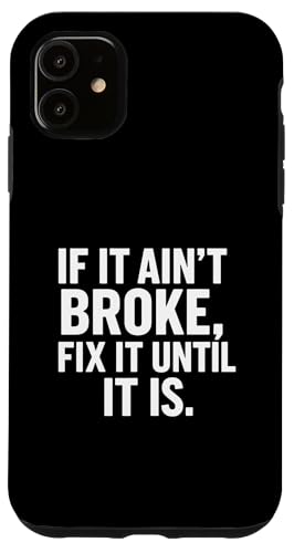 DIY愛好家のためのユーモラスな便利屋修理のことわざ スマホケース iPhone 11 用