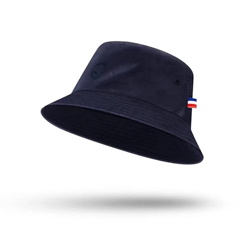 MaisonP Chapeau Bob Homme Chapeau de Seau en Coton Anti UV Bob été pour Usage Quotidien la Pêche Randonnée Voyage Loisir Jeu de Plein Air Bleu Marine 54cm-60cm Cover