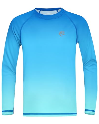 Image of Boys UPF 50+ Swim Shirt Long Sleeve, 1 or 2 Pack Rash Guard Tops