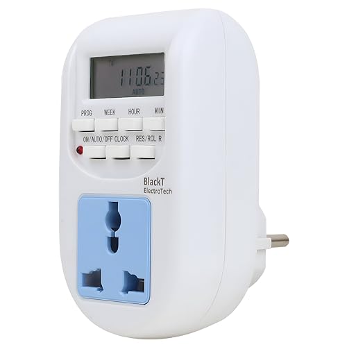Image of BlacktElectrotech (BT41P) : 230V /10Amps (24x7) Digital Programmable Timer Socket Type for Mobile Charging, Lightning Control, Glow Sign Board ETC