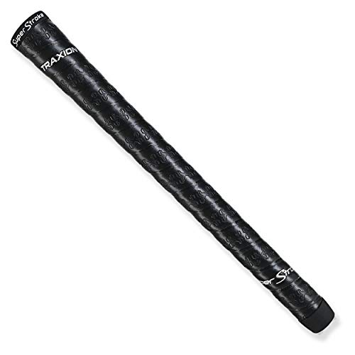 SuperStroke Traxion™ Wrap Gold Club Grip, Black (Midsize) | Advanced Surface Texture that Improves Feedback and Tack | Extreme Grip Provides Stability and Feedback | Transfer Speed More Effectively