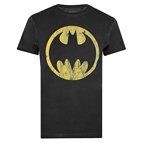 Cotton Soul Batman DC Comics - Batman Circle - Mens Vintage Wash T-Shirt - Vintage Black - MED Cover