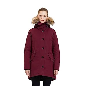 TIGER FORCE Winterjas voor dames, ski-parka, waterdichte jas, jas met capuchon met wasbeer bontkraag, outdoor, sneeuw, overgangsjas, harde jas, gewatteerde jas voor vrouwen