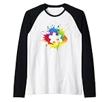 Photo Gallery autism awareness puzzle pezzo colorato arcobaleno splatter maglia con maniche raglan Photo Gallery autism awareness puzzle pezzo colorato arcobaleno splatter maglia con maniche raglan