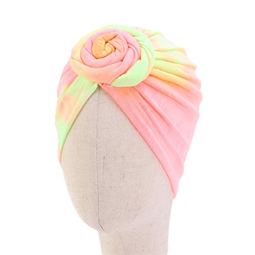 Qhome Girls Cotton Beanie Flower Slouch Cap Hospital Hat Kids Headwarp Turban Hair Accessories4