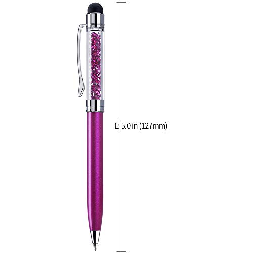 Crystal Stylus Pens, Chaoq 3 Pcs (Black, Red, Blue) Stylus Ballpoint Pens For Touch Screens Devices, 1.0Mm Medium Point Black, Red, Blue Ink, With 12 Replaceable Tips And 6 Replaceable Refills #TOP1