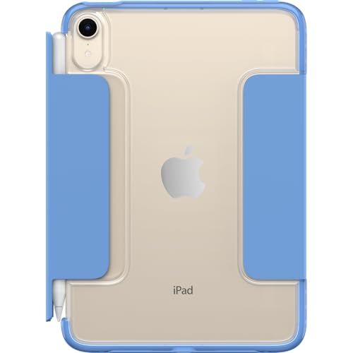 Image of OtterBox - Symmetry 360 Elite Case for iPad mini 8.3 inch (6th-7th Gen), Slim Protective Folio with Clear Back, Adjustable Stand & Apple Pencil Holder, Drop Protection (Bell Bottom Blue)