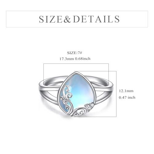 POPLYKE Filigree Band Ring Sterling Silver Gemstone Stones Engagement Ring Jewelry Gift for Women Mom Wife4