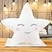 Cuscini Cielo Peluche Dormire Sorriso Nube Stella Goccia d'Acqua Cuscino Luna Lettino per Bambini Decorazione per Bambini Cuscino Natura Bianco Rosa Grigio 50 cm * 50 cm Stella Bianca