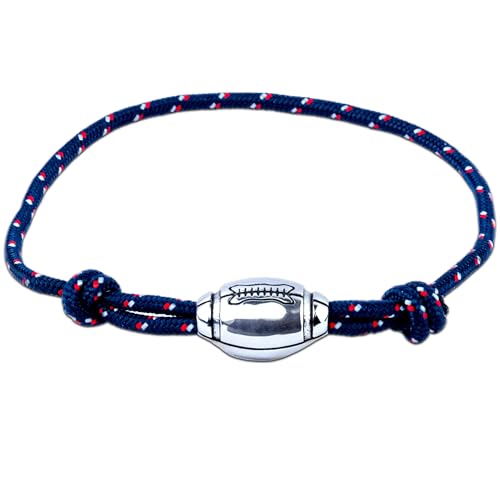 Ernestine - Bracelet rugby - taille ajustable, cadeau parfait pour les joueurs de rugby, avec breloque ballon ovale - bracelet regalble XV de France pour hommes - cadeau...