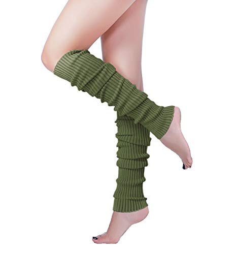 Image of v28 Women Warm Leg Warmers 80s Retro Party Costume Knit Ballet Neon Long Socks