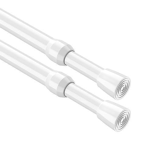 AIZESI 68-100 cm Extendable Tension Curtain Rods, White