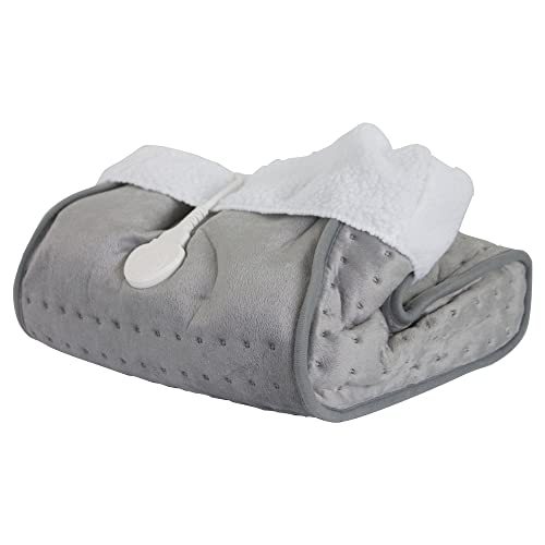 Mobiclinic, Scaldapiedi elettrico, Lana e pile, marchio europeo, Spegnimento automatico, Fodera interna facilmente lavabile, 3 livelli di temperatura, 30 x 30 x 24 cm, colore Grigio - Image 8