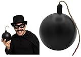 Nicky Bigs Novelties Cartoon Bomb Prop for Costumes Fake Plastic Cannonball for Halloween Cosplay Joke Gag Gift Theater Decor Lightweight Round Pirate Bomb Accessory for Adults 5 Inch Set of 2