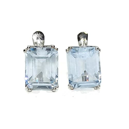 Boucles d'oreilles or blanc et zircon bleu pour illuminer vos soirées d'été