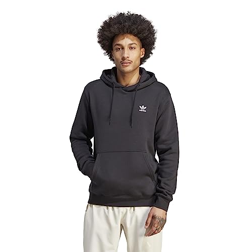 adidas Originals mens Trefoil Essentials Hoodie Black Large