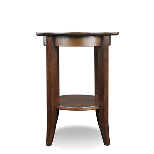 Image of Leick Home Sheldon Round End Table, 18 inch, Chocolate Oak