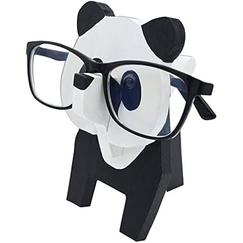 VIPbuy Panda Shaped Wood Glasses Holder, 3D Wooden Puzzle Eyeglasses Stand Pets Spectacle Holder Sunglasses Display Rack Gifts Home Office Desk Decor for Kids Adults Cover