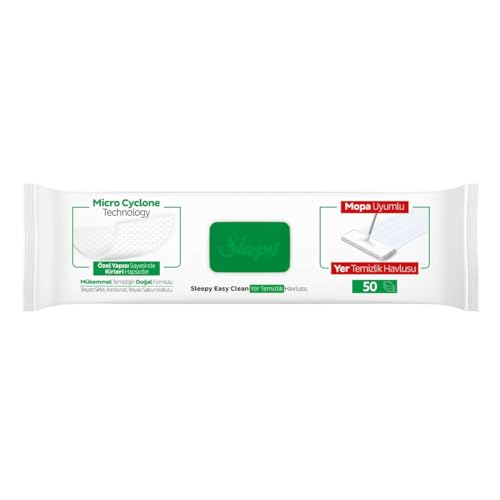 Image of Sleepy Easy Clean White Soap Additive Mopa Compatible Floor Cleaning Towel, 50 Sheets