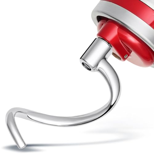 Stainless Steel Kitchen Spiral Dough Hook Attachments for 4.5-5QT Tilt-Head Stand Mixers, Kitchen-Aid Mixer Dough Hook for KSM5,K45,K45SS,KN15,KDM90, KSM45, KSM75, KSM85, KSM88