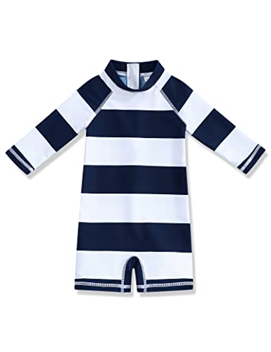 Bilison Toddler Baby Boys Rash Guard Swimsuit Upf 50+ Long Sleeve One Piece Beach Swimwear Bathing Suits 18-24 Months Blue Stripes #TOP18