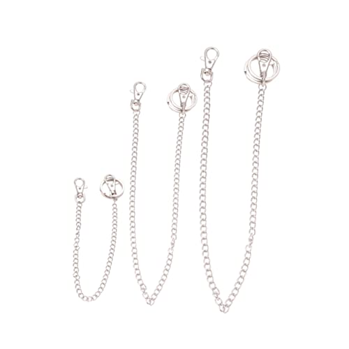 Ipetboom 3pcs Punk Metal Chain for Jeans and Pants Stylish Pocket Chains Lengths Accessories for Men and Women for Keys and Items