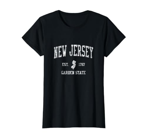 Retro New Jersey NJ Vintage Sports Design T-Shirt, Women, Black, XX-Large