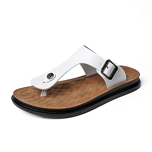 Men Flip Flops Sandals Beach Slipper Thong Sandals for Men Leather Cork Beach Shoes Flip-Flops(47 Code)