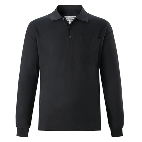 Men's Polo Shirts Long Sleeve Classic Quick Dry Moisture Wicking Tactical Golf Shirts for Men with Pocket Causal Athletic
