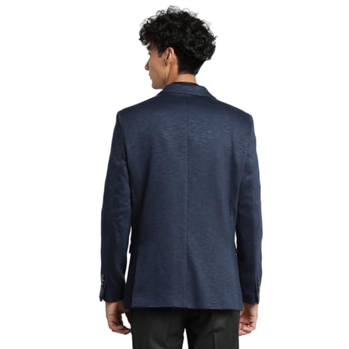 Image of Turtle Men Knitted Checkered Blue Blazer