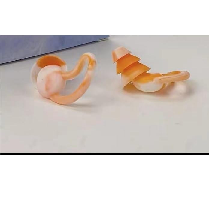 Silikon-Ohrstöpsel, Ohrstöpsel Silikon-Ohrstöpsel Rauschunterdrückung Silikon-weiche Ohrstöpsel Schwimmen Ohrstöpsel Schlaf Schwimmen Nase Ohrclip(Orange)