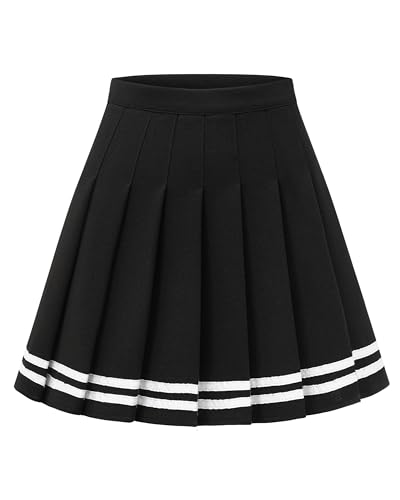 Image of Pleated Skirts for Women, High-Waisted A-Line Mini Tennis Skater Skirt | Easy pull-on elastic waist, Clean solid color, School uniform outfits, Cheerleader outfits, Everyday campus wear